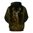 thumbnail image 3 of Rebaike Men's Deer Hunting Hoodie 3D Buck Antler Print Forest Camo Pullover Sweatshirt, 3 of 8