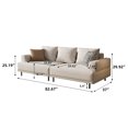 thumbnail image 2 of gaoyangjiaju Cream Fabric Sectional Sofa – Contemporary Upholstered Couch with Metal Legs for Living Room (82.67inch-3Seats), 2 of 6
