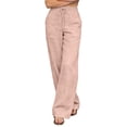 thumbnail image 6 of SAHFX Linen Blend Pants for Women High Waist Trousers Loose Pants Baggy Trousers Dress Pants Lounge Trousers Straight Leg Pants Versatile Trousers Business Casual Outfits, 6 of 9
