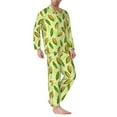 thumbnail image 2 of Yiaed Fresh Corn Print Men’s Pajamas Set - Long Sleeve Button Down Sleep Shirt and Pajama Bottoms Sleepwear Set Mens Pjs Sets Men's Pajama Bottoms-, 2 of 7