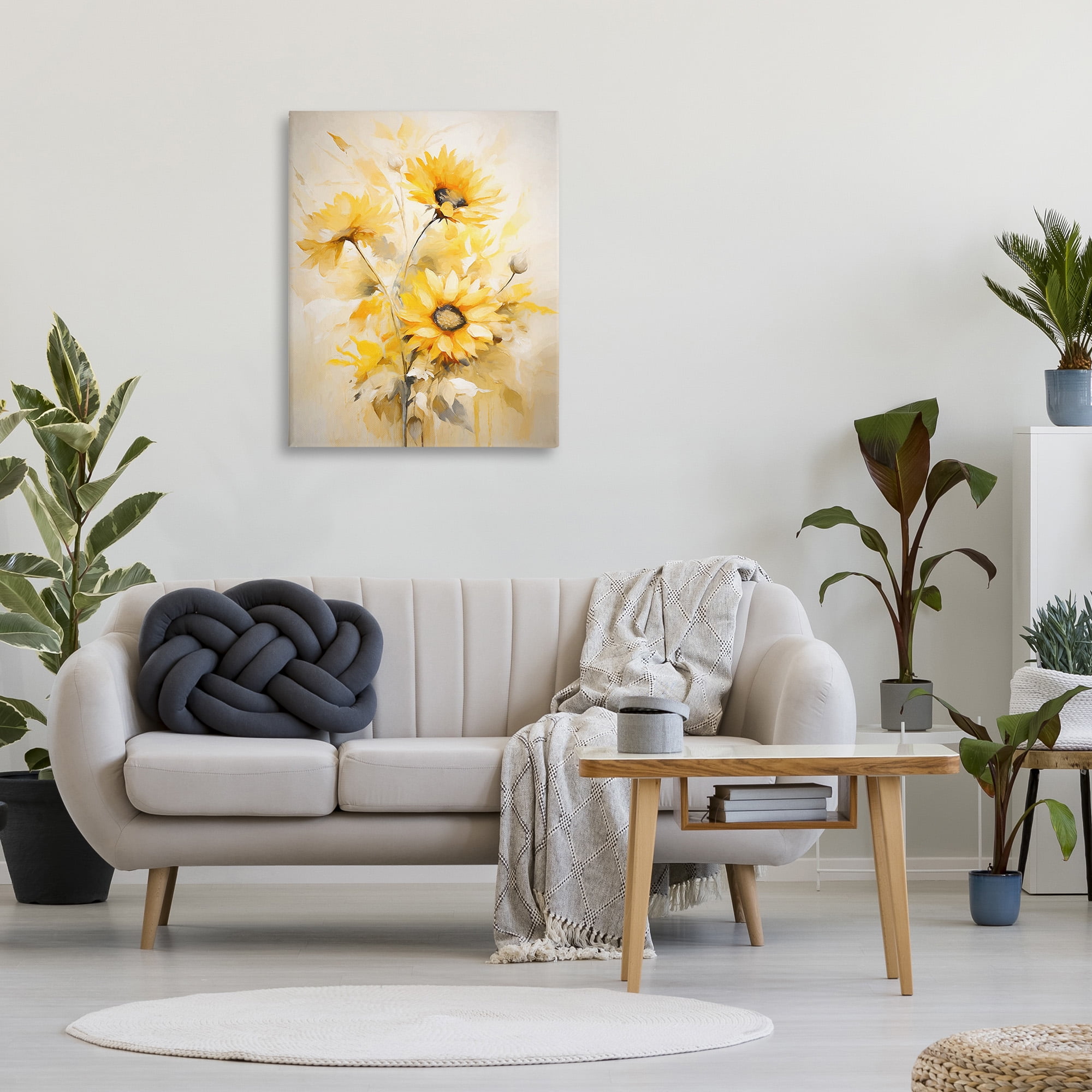 Stupell Industries Mellow Yellow Bunches Botanical & Floral Painting Gallery Wrapped Canvas Art Print Wall Art, 30 x 40