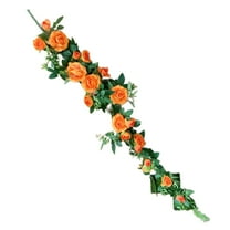 CMrtew 5.9ft Artificial Tea Rose Vine Garland Real Touch Silk Flowers for Wedding Arch, Backdrop, Garden & Home Decor UV Resistant Indoor/Outdoor Hanging Flowers