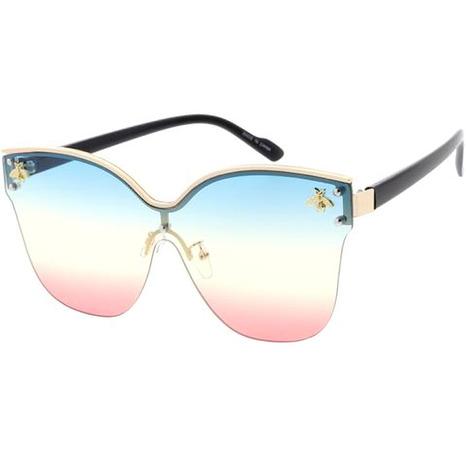 Butterfly Frameless Bulky Candy Lens 80s Retro Fashion Sunglasses