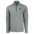 thumbnail image 2 of Men's Cutter & Buck  Heather Gray Philadelphia Eagles Peshastin Eco Fleece Tri-Blend Raglan Recycled Quarter-Zip Jacket, 2 of 3