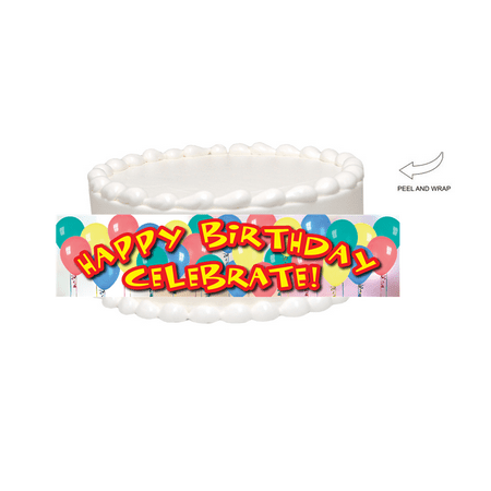 - Happy Birthday Balloons Edible Cake Side Photo Image Decoration