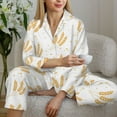 thumbnail image 6 of Uemuo Wheat Pattern Womens Pajama Sets,PJ Set for Women,Pajamas for Women Logo,Long Sleeve Pajama Set for Women,Soft Long Sleeve Top With Pants-XX-Large, 6 of 9
