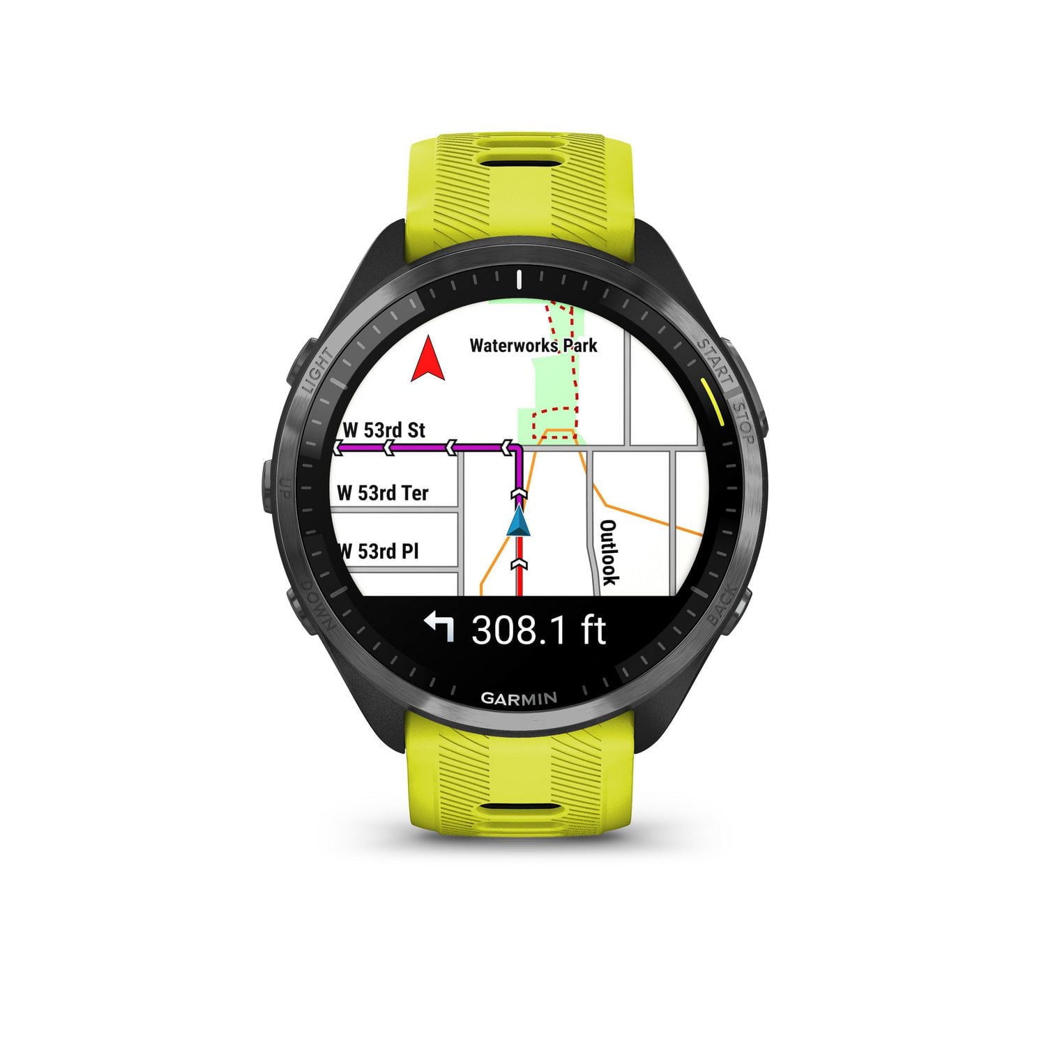 Montre intelligente GPS Garmin Forerunner® 965 - Lunette en titane avec boîtier Whitestone et bracelet en silicone Whitestone/gris poudré