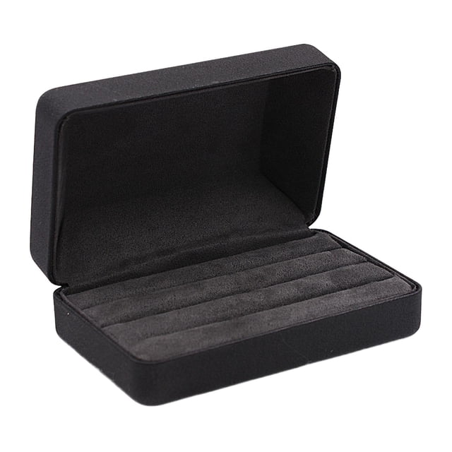 Caja de joyería, organizador de anillos, escaparate, caja de anillos de viaje, joyería portátil elegante Negro
