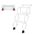 thumbnail image 5 of White Pull Down Attic Ladder 3-Steps, Retractable Folding Stairs with Armrests, Telescoping Step Ladders, Wall-Mounted Retractable Ladder, 29.5 in Height for Loft, Garage, Warehouse, 5 of 15