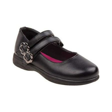 Double Strap Flats - Petalia Double Strapped Girls' School Shoes
