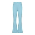 thumbnail image 6 of CHEEREAM Girl's Leggings Cross High Waisted Flare Pants Yoga Bootcut Pants Solid Color Full Length Bell Bottoms, 6 of 7