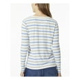 thumbnail image 2 of JONES NEW YORK Womens Beige Striped Long Sleeve Scoop Neck Top L, 2 of 2