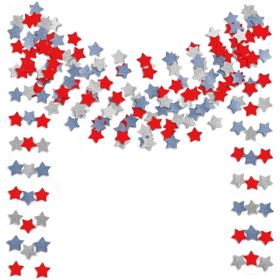 Yoqb 6 Pack Patriotic Star Streamers Garland Red White Blue Bunting Banner Paper Hanging Decorations for 4th of July American Independence Day Labor Day Holiday Memorial Day Party A110