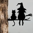 thumbnail image 6 of Rovga Vintage Decor Stainless Steel Hanging Decoration Witch And Cat Stake Witch Cat Garden Sign | Outdoor Decor | Black Metal Cat Garden Silhouette Stylish And Creative 25X20Cm Black, 6 of 7