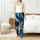 thumbnail image 4 of Fotbe Navy Blue Marble Pantalones de Pijama para Mujer, Pantalones de Dormir, Pantalones Pj con Cordón y Bolsillos-Medium, 4 of 6