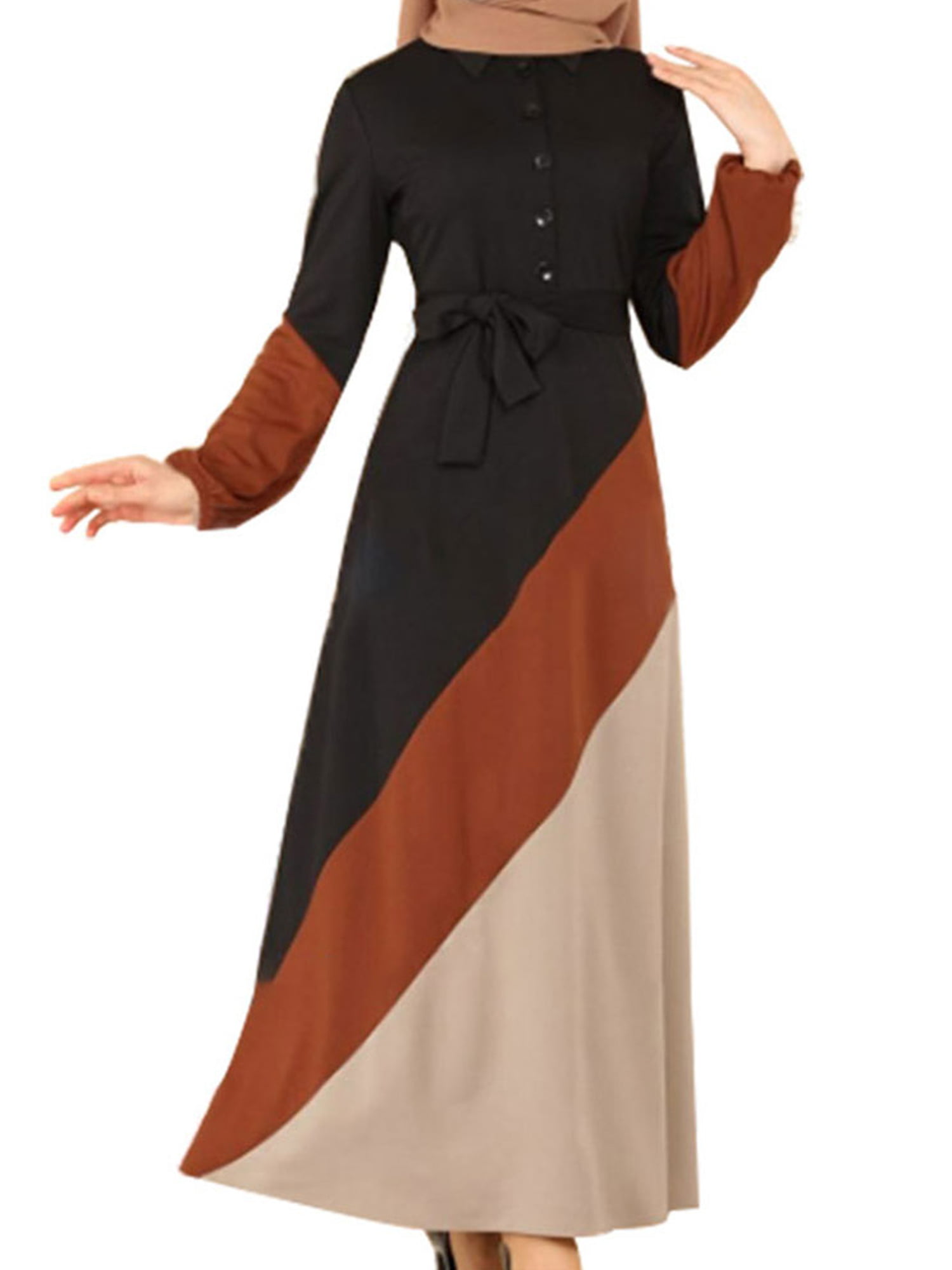 Dubai Women Muslim Kaftan Islamic Abaya Maxi Dress Jilbab Cocktail Party Robe 