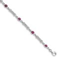 thumbnail image 1 of 925 Sterling Silver Rhodium-plated Composite Ruby and Diamond Bracelet, 1 of 2