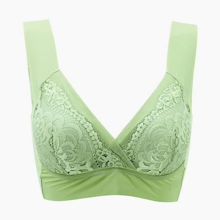 

Bras For Women No Underwire Women Yoga Sports Front Closure Extra-Elastic Breathable Lace Trim Bra Underwear
