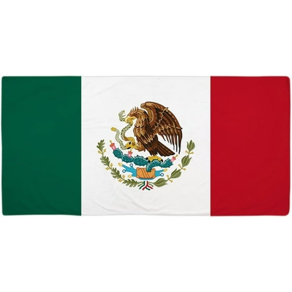 Mexican Flag Large Beach Towel, Soft Towel with Unique Design