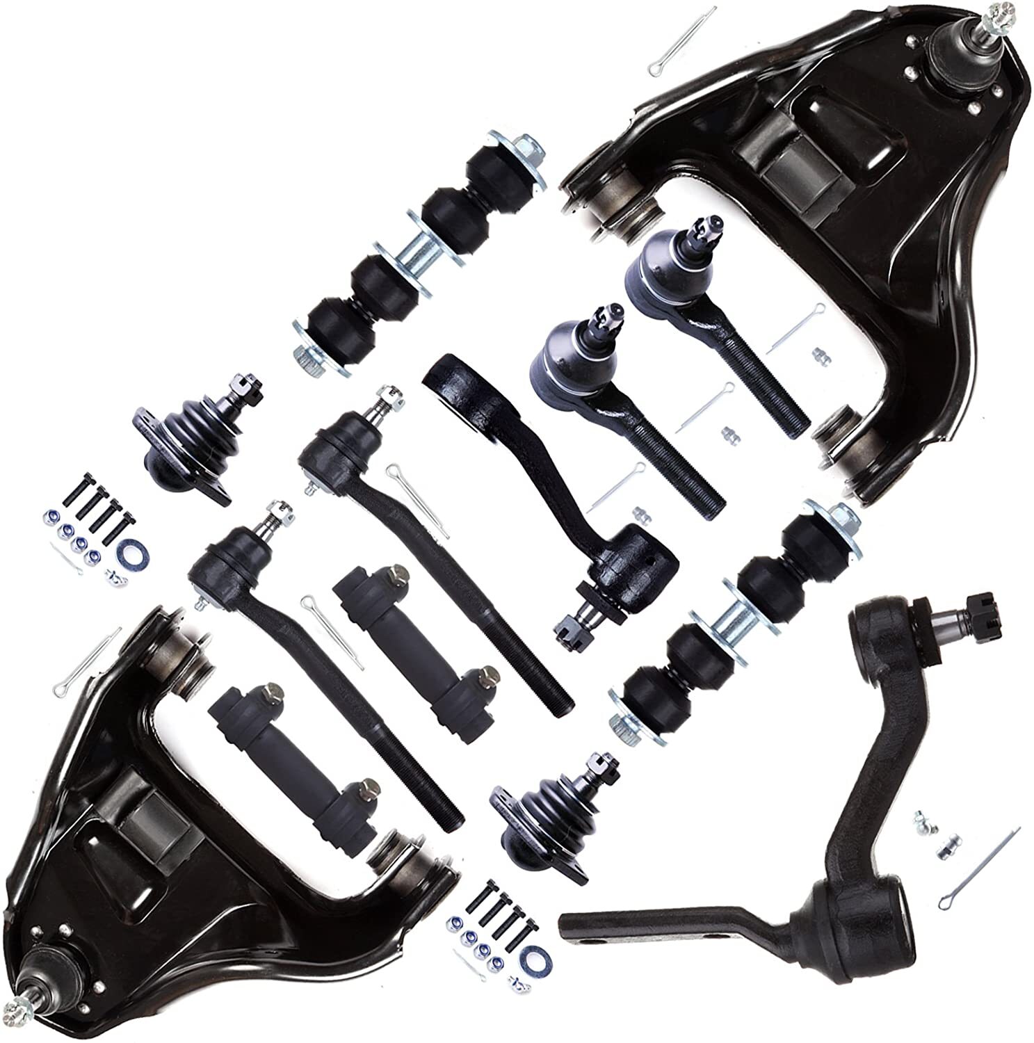 CCIYU Lower Ball Joints Tie Rod Front Sway Bar Upper Control Arms Idler