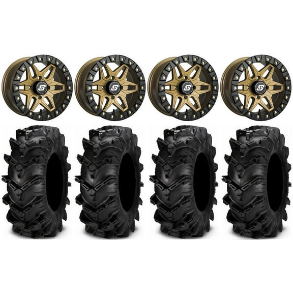 Sedona Split 6 Bdlk 14" Br Wheels 28" Cryptid Tires Polaris RZR XP 1000 / PRO XP / Ranger XP 900/1000