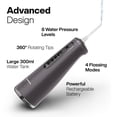 thumbnail image 2 of AquaSonic Elite Rechargeable Water Flosser - 300ml Tank, 4 Tips, Travel Bag, Waterproof (Charcoal), 2 of 6