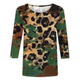 thumbnail image 4 of CYMMPU 3/4 Sleeve Blouses for Women Dressy Casual Tunic Tops Loose Fit Round Neck Fall Fashion Shirts Flower Pattern Spring Tops Lightweight Basic T-Shirts Multicolor M, 4 of 5