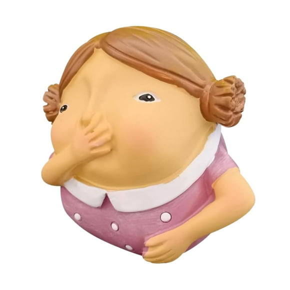 Tapa decorativa para pernos de inodoro, tapa para perno de inodoro, adorno de resina para estatua de baño que sostiene la nariz Chica