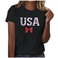 thumbnail image 2 of Hilenly 4th of July Outfits for Women USA Patriotic Shirts Short Sleeve Summer Tops Graphic Tee, 2 of 6