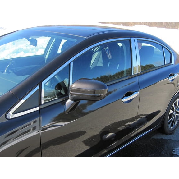 Stainless Steel Window Trim 16Pc Fits 2012-2015 Honda Civic WP12215 QAA