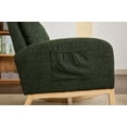 thumbnail image 4 of Nursery Glider Rocker with Solid Wood Legs, Upholstered High-Back Rocking Chair, Comfy Armchair with Side Pocket for Living Room Lounge, Dark Green Polyester Blend Teddy Fabric, 4 of 9