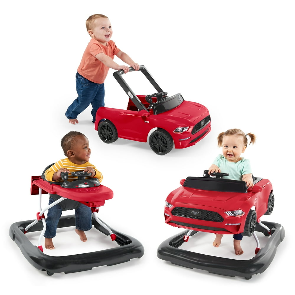 Bright Starts 3 Ways to Play Ford Mustang Baby Walker with Activity