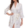 thumbnail image 6 of Satin Sexy Nightgown for Women, Summer Mid-Length Ice Silk Thin Mesh Bathrobe, 6 of 9
