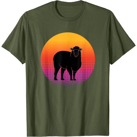 Cool Sheep Animal Silhouette Farm Animal at Sunset Livestock T-Shirt