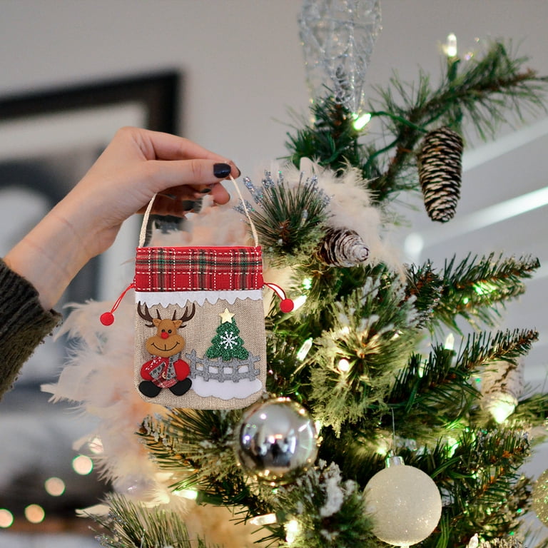 Drawstring Gift Bags Burlap Doll Navidad Xmas 2021 New Year 2022 Surprise For Home Garland Christmas Tree Decor - Walmart.com