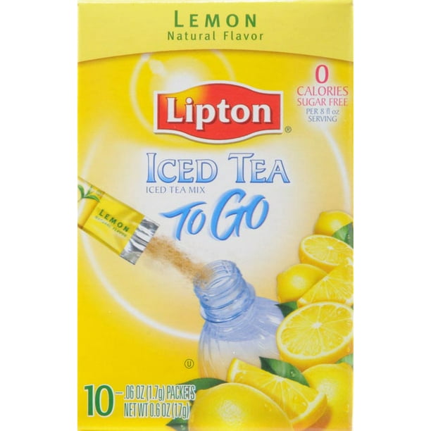 Lipton Sugar Free Lemon Iced Tea To Go Mix, 10 ct