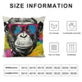 thumbnail image 5 of FUMJ Funny Throw Pillow Cover, Modern Fashion Gorilla Animal Quote Decorative Pillow Case Home Decor Square Pillowcase, 5 of 5