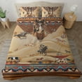 thumbnail image 2 of Lotusprinthandmade Native America Inspired Horse Bedding Set (Made in Vietnam) (104x88), Tribal Horse Design Bedding Set, 2 of 5