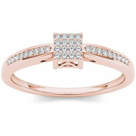 Imperial 1/10 Carat T.W. Diamond Cluster 10kt Rose Gold Engagement Ring