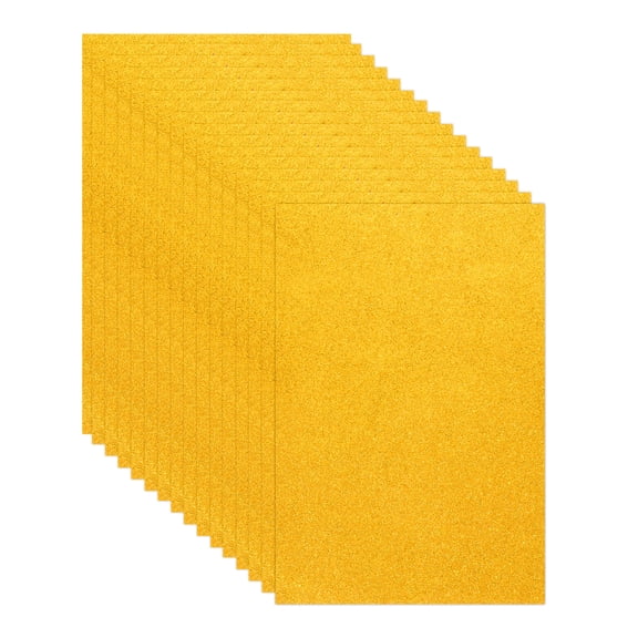15 Sheets Gold Shiny Foam Sheets, 8 Inch x 12 Inch Sparkle EVA Foam Handicraft Sheets EVA Paper for Art Crafts Projects, Scrapbook Gift DIY Card Party Decoration