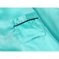 thumbnail image 3 of Topgal Satin Pajamas for Teen Girls Aqua Blue Summer Silky Short Sleeves Kids Jammies Size 12, 3 of 7