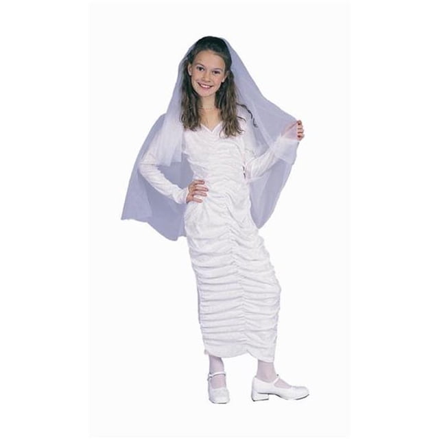 White Gothic Dress With Hood Costume - Size Child-Large
