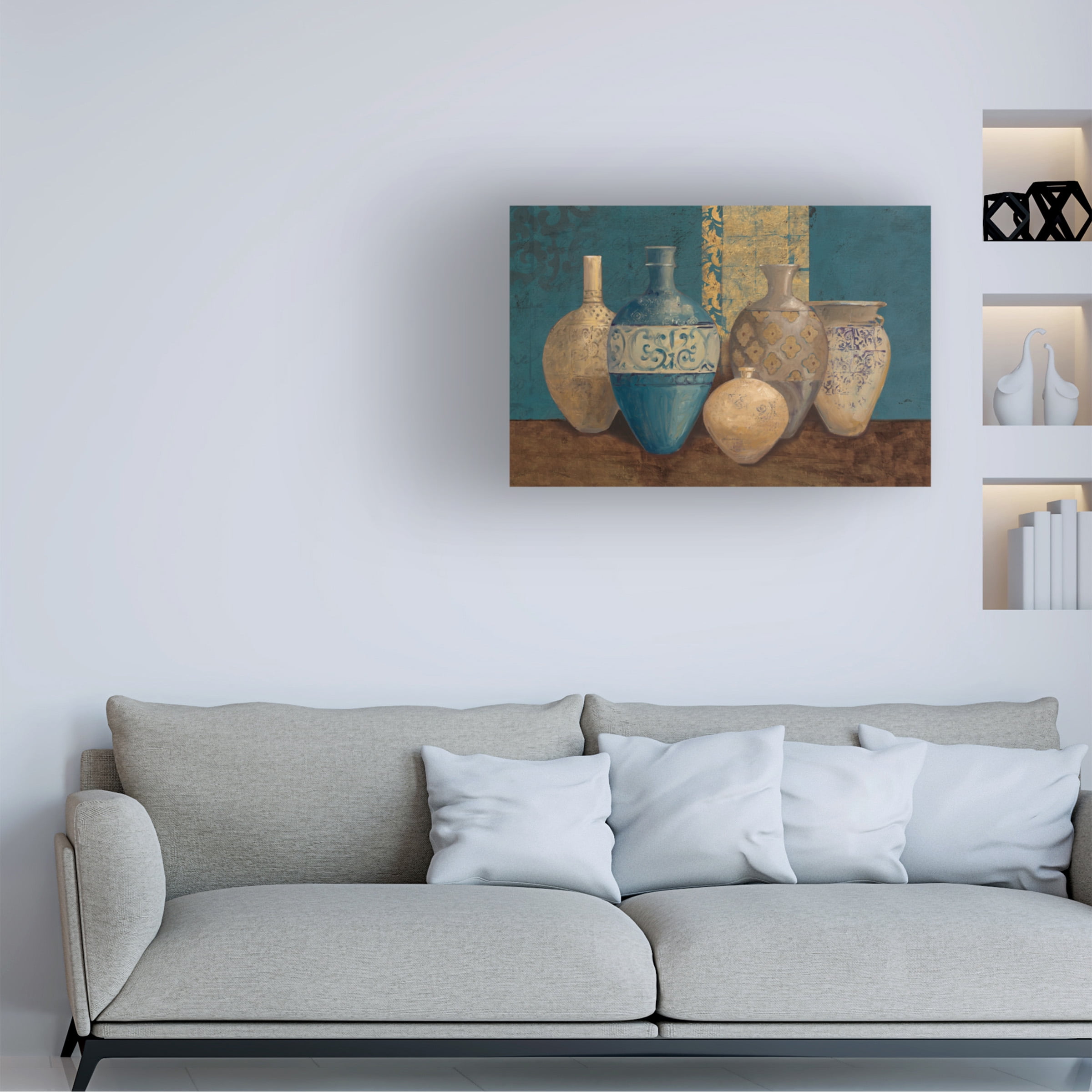 Trademark Fine Art 'Aegean Vessels on Turquoise' Canvas Art by Avery Tillmon
