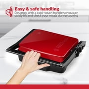 Holstein Housewares 4-Slice Electric Griddle with Adjustable Temperature Control, Cool-Touch Handle, Non-Stick Surface, Indicator Lights, and Spacious Cooking Area – Ideal for Pancakes, Eggs, More,