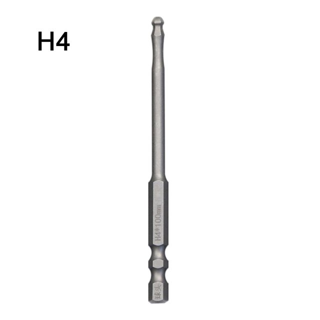 1pc Ball End Hex Screwdriver Bit Metric Hex Bit 100mm Long Magnetic Driver Bit
