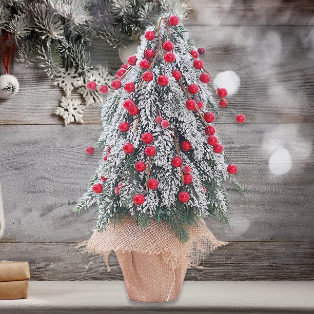 ¡Aprovecha!, Adornos navideños Cuentas flocadas Mini árbol de Navidad Adorno navideño Escritorio Pequeño árbol de Navidad Akmoler