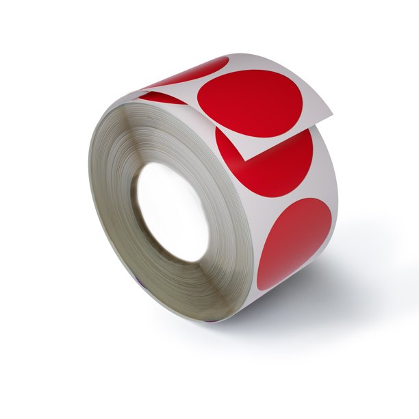 Colored Label Rolls for Inventory and Labeling 25mm Red Sticker dots