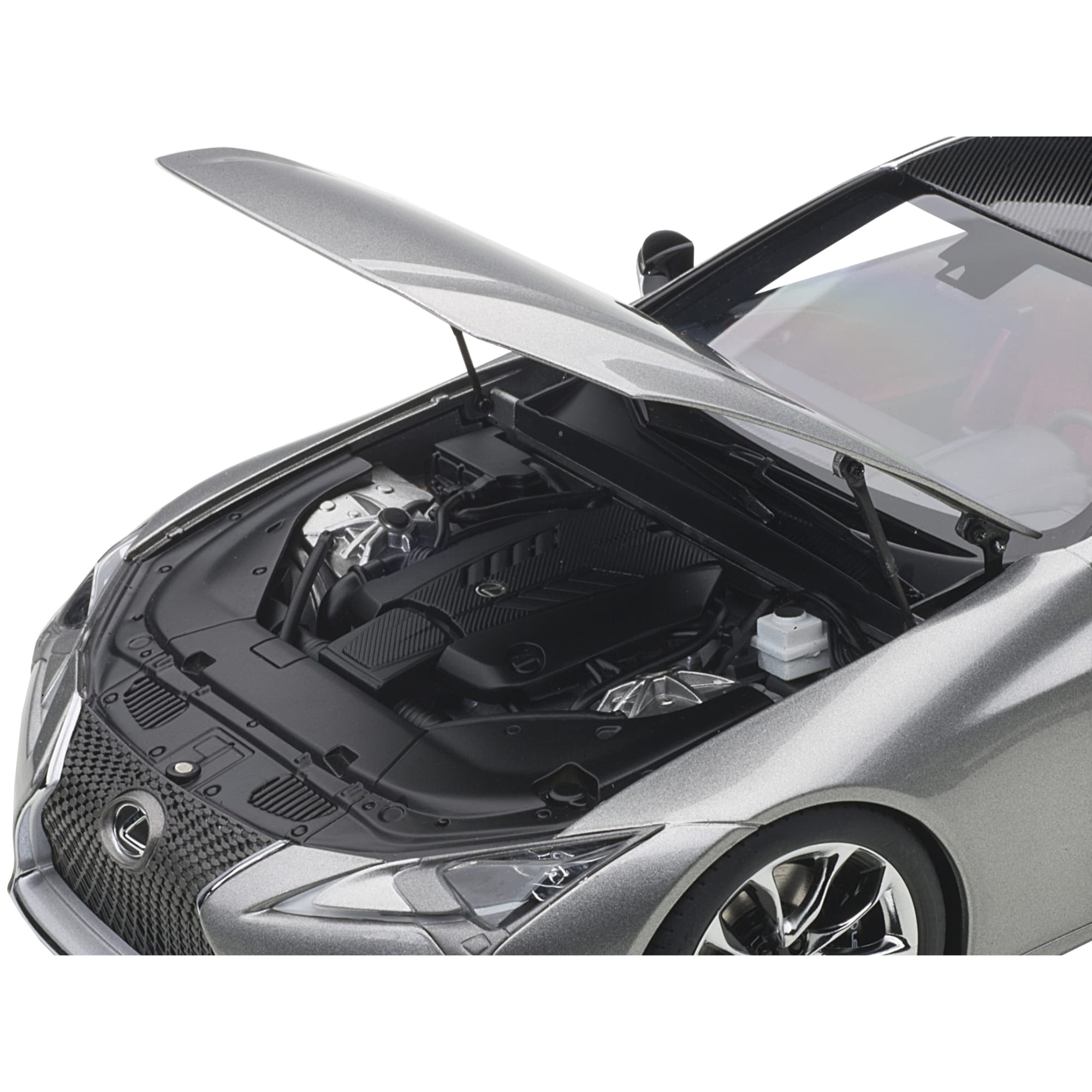 1/18 LEXUS LC500 カスタム Lexus LC500 Sonic Titanium Silver Metallic with Dark Rose Interior