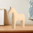 thumbnail image 1 of Elodie Fityle Small Wooden Horse Statue Figurines for Office Desktop Coffee Table Cream, 1 of 8