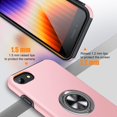 thumbnail image 4 of for iPhone SE 2022 Case, iPhone SE 2020 Case, iPhone 8/7/6s/6 case Ultra Slim with 2Pcs Tempered Glass Screen Protector Full Body Shockproof Phone Case with Invisible Ring Stand, 4.7" Pink, 4 of 15